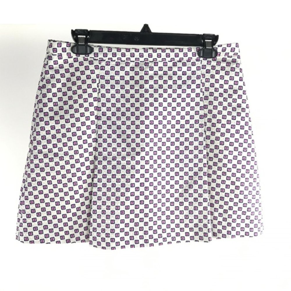 Club Monaco Pink Blue Pleated Mini Skirt